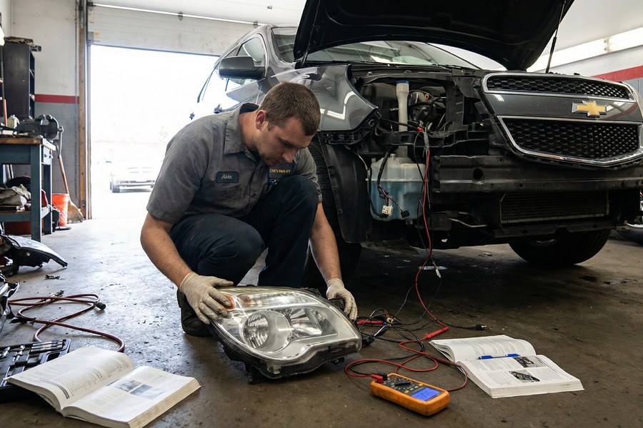 Перепиновка и подключение фар